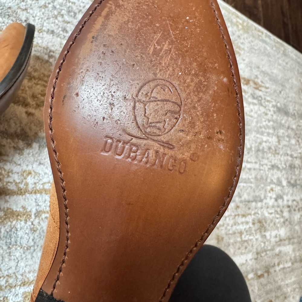 Durango Brown Heeled Cowboy Boots - Picture 3 of 3